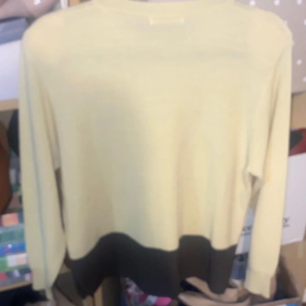 Yellow Cat-Print - patchwork Crewneck Sweater